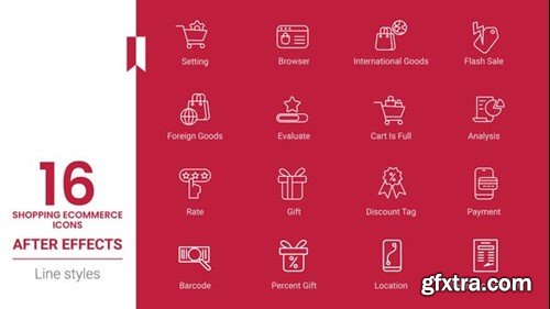 Videohive Shopping Ecommerce Icons  Pack 44625144