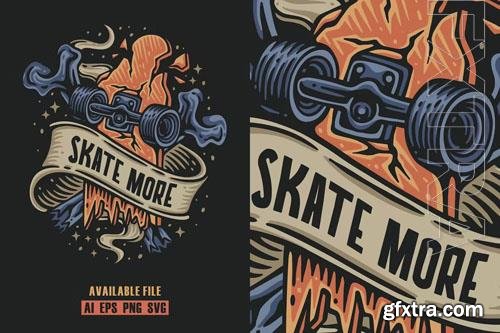 Skate More Vector Illustration