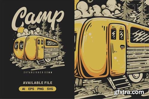 Camp Club Vector Illustration