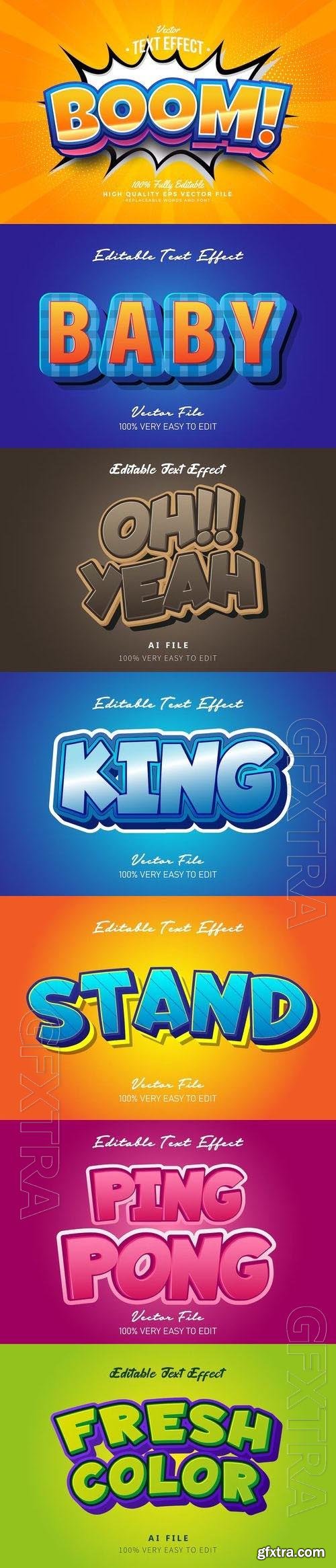 Vector 3d text editable, text effect font vol 158