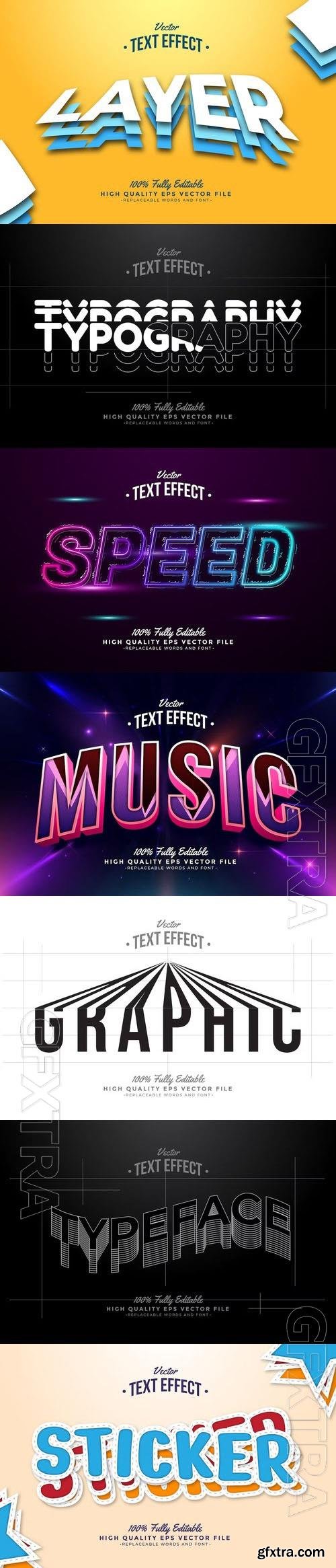 Vector 3d text editable, text effect font vol 152