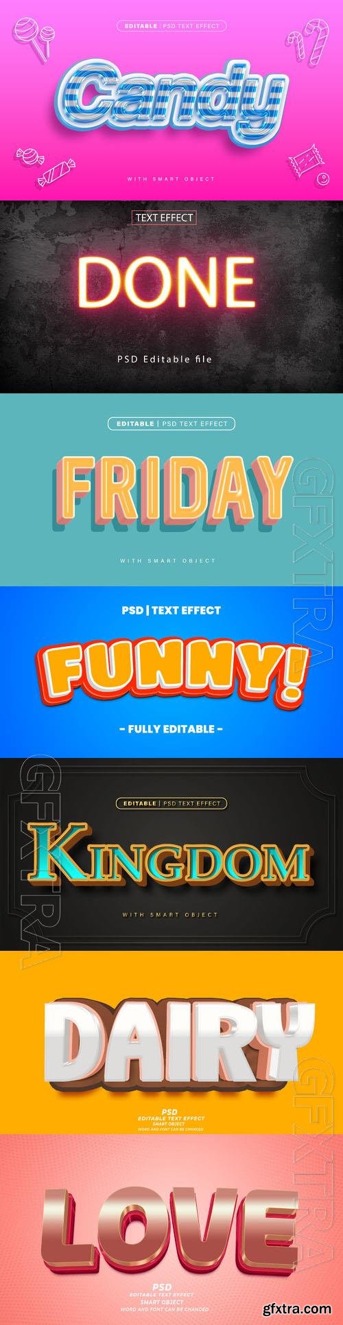 Psd style text effect editable set vol 401