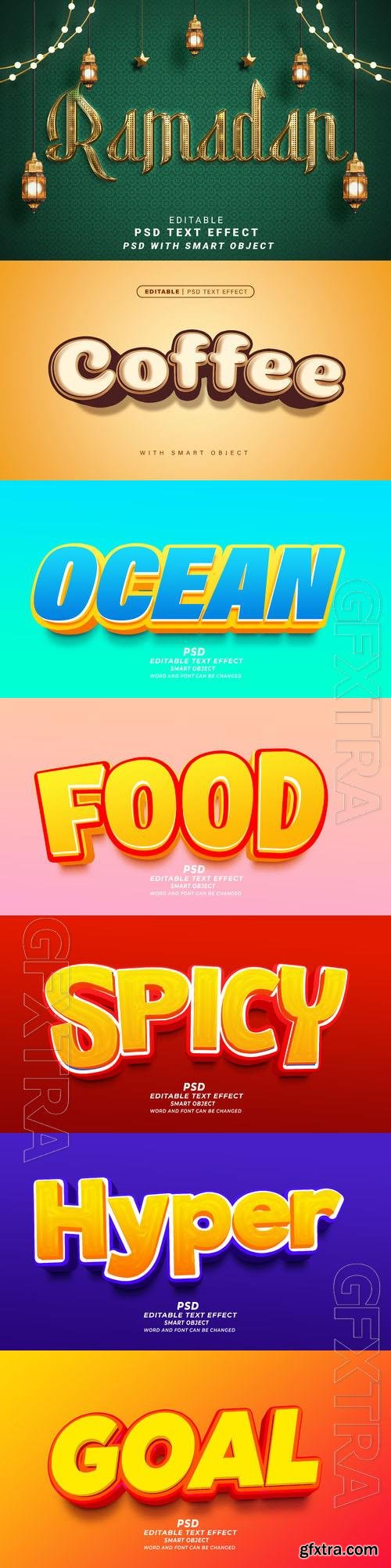 Psd style text effect editable set vol 398