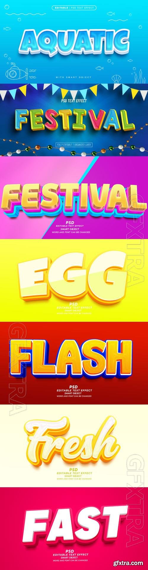 Psd style text effect editable set vol 397