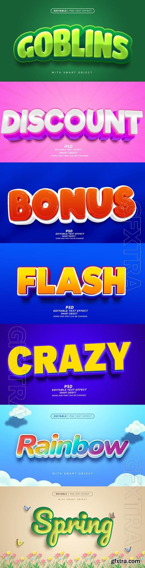 Psd style text effect editable set vol 396