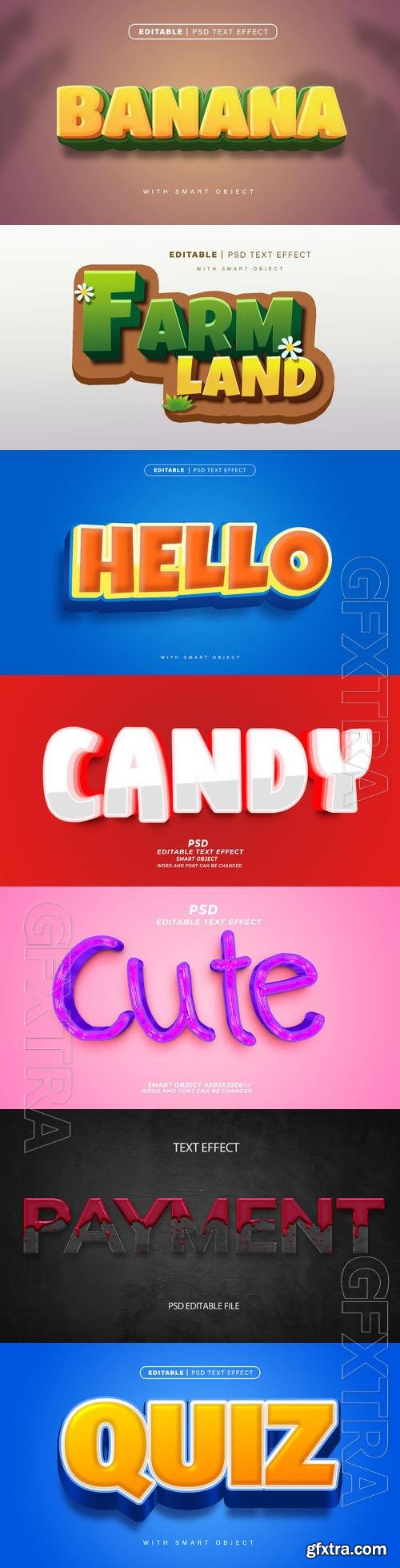 Psd style text effect editable set vol 395