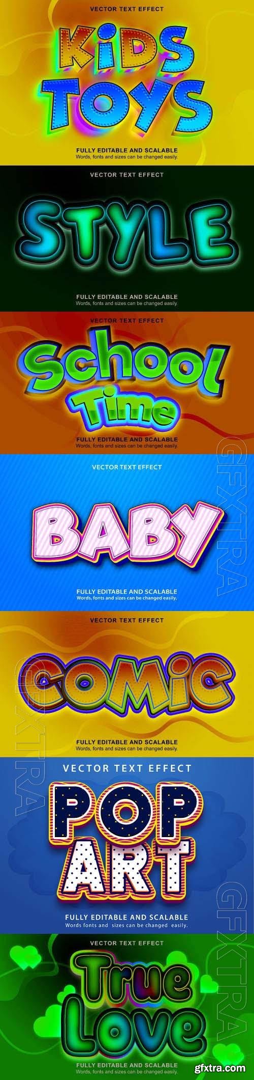 Vector 3d text editable, text effect font vol 167