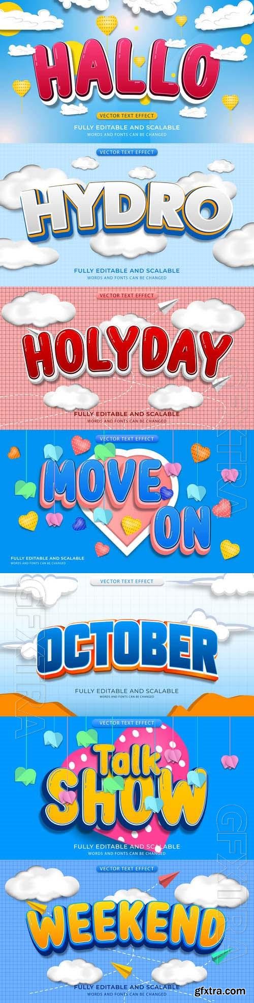 Vector 3d text editable, text effect font vol 162