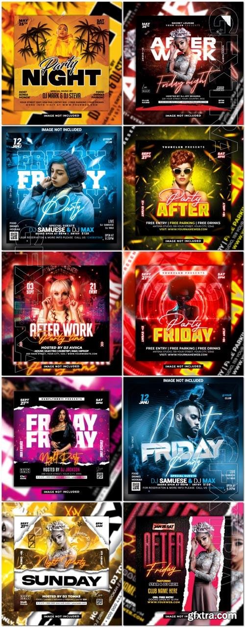 Flyer social media post, psd banner set vol 237