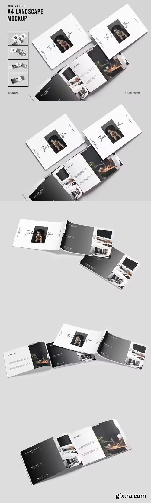 Minimalist a4 Landscape magazine Mockup