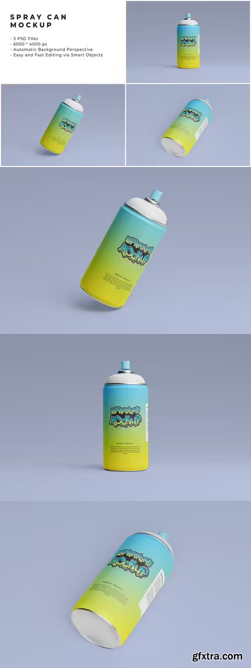 Bundle Spray Can Mockup