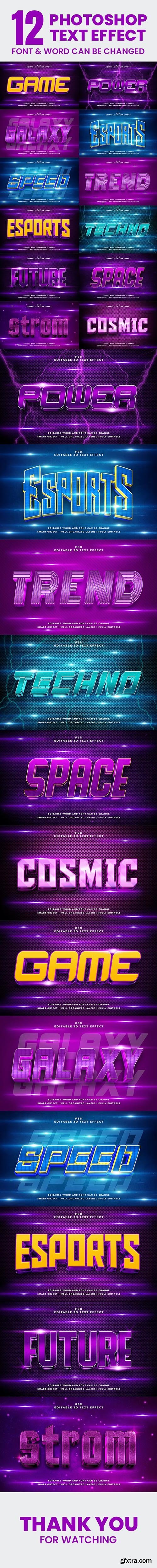 Graphicriver - 12 Best 3D Editable Text Effect Style for Photoshop Pack 44459200