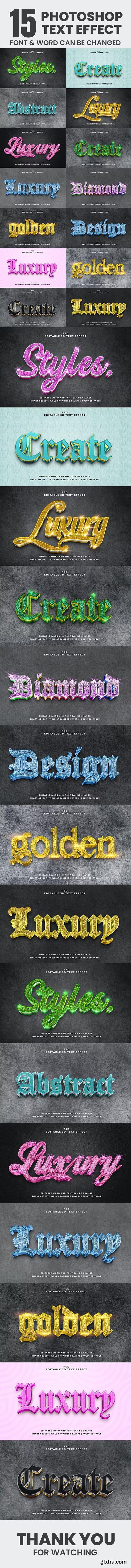 Graphicriver - 15 Photoshop Editable 3d Text Effect Style Pack 44461597