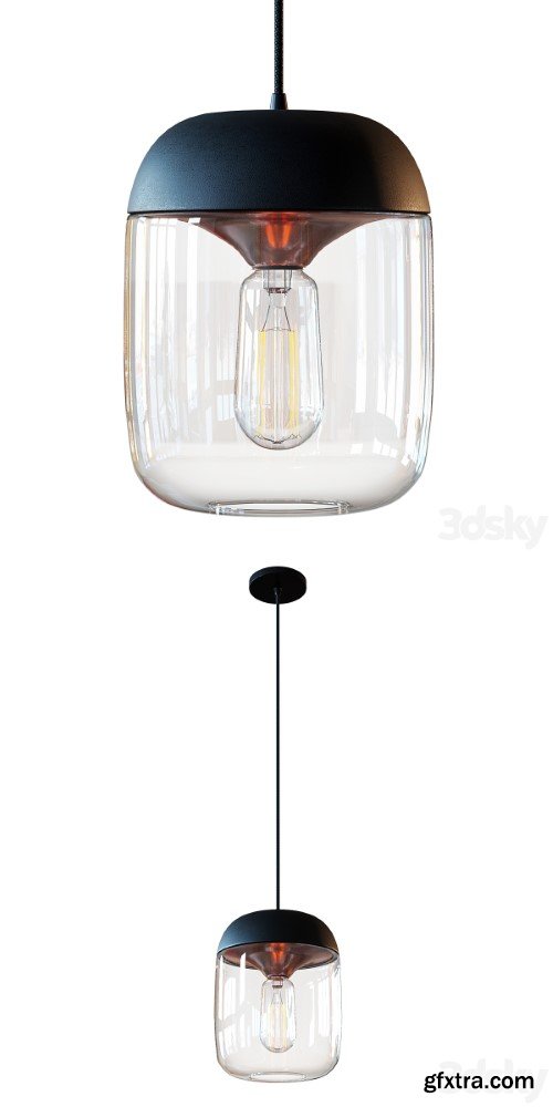 Acorn Black Hanging Lamp by Vita copenhagen