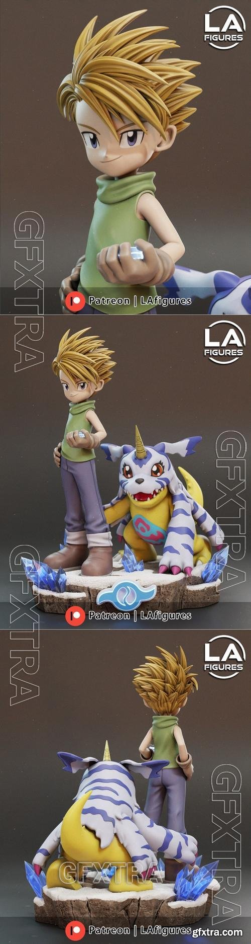 Matt and Gabumon - Digimon &ndash; 3D Print Model