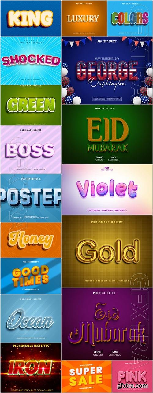 Psd style text effect editable set vol 409