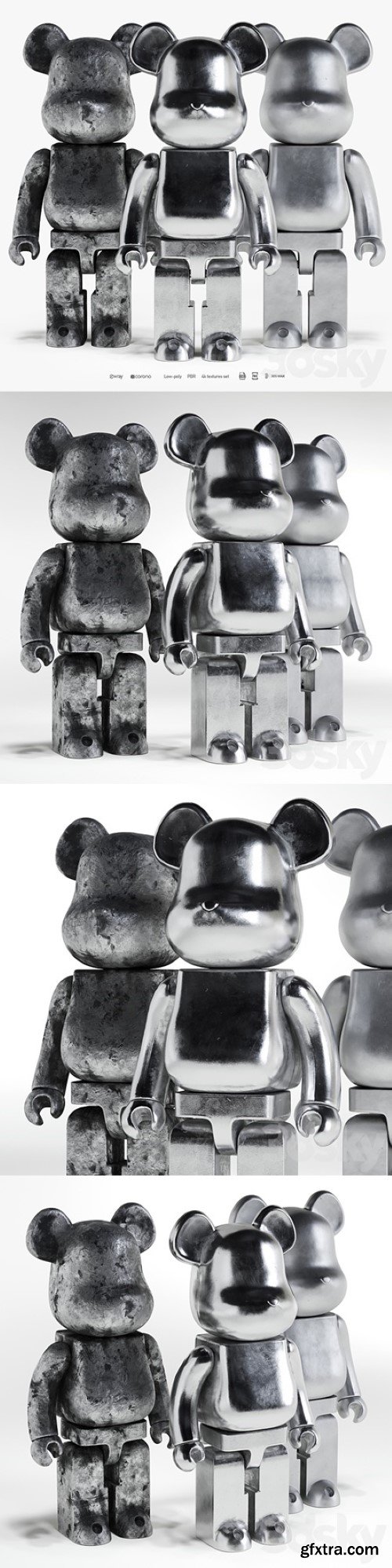 Bearbrick / 3 Metal 2