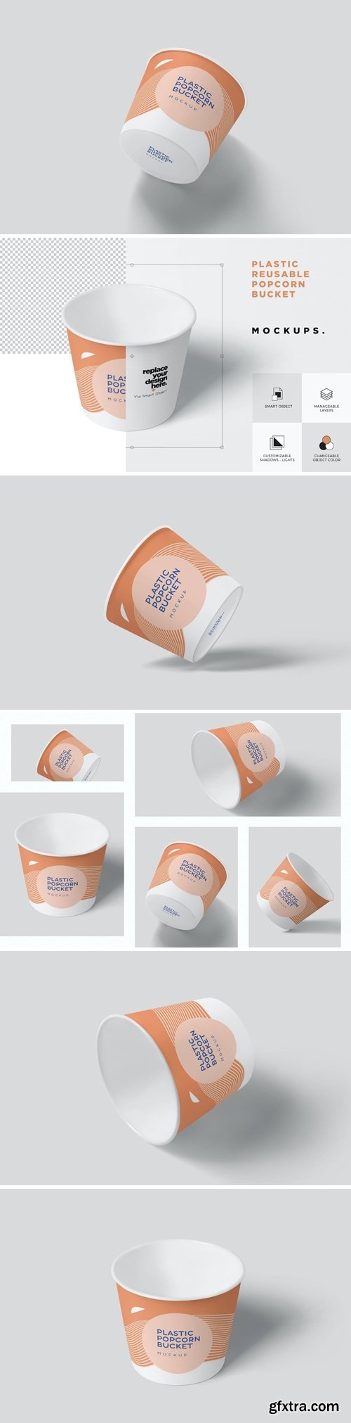 Plastic Round Popcorn Basket Mockups VFPXBMP