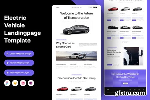 Electric Vehicle Landing Page UI KIT WEPZYPC