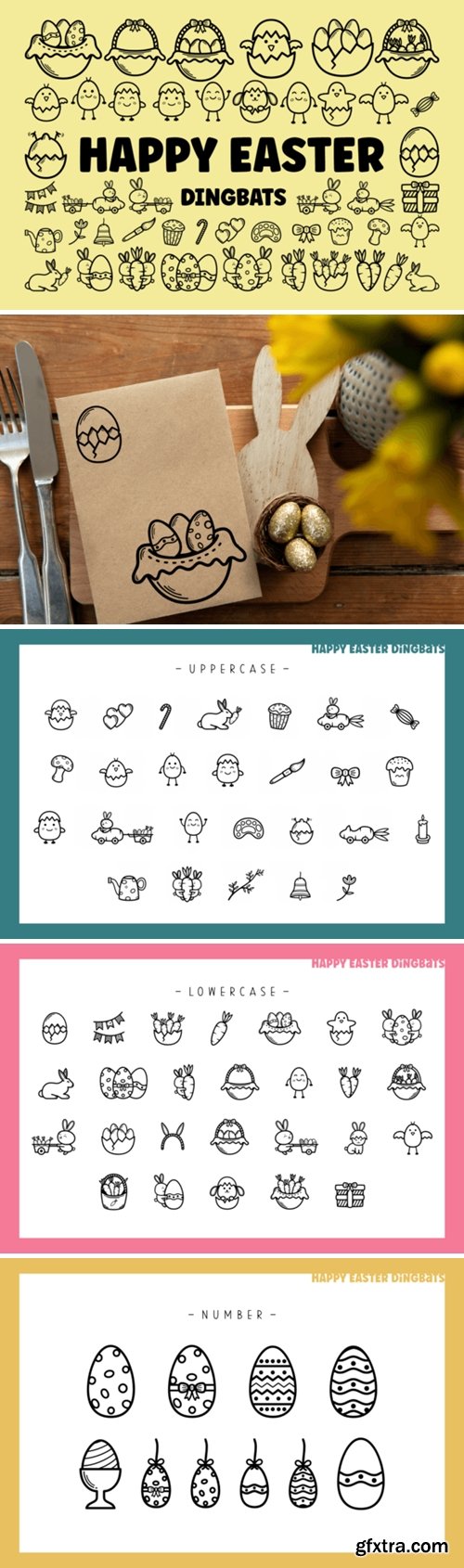 Happy Easter Dingbats Font