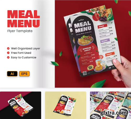 Meal Menuu Flyer Ai & EPS Template