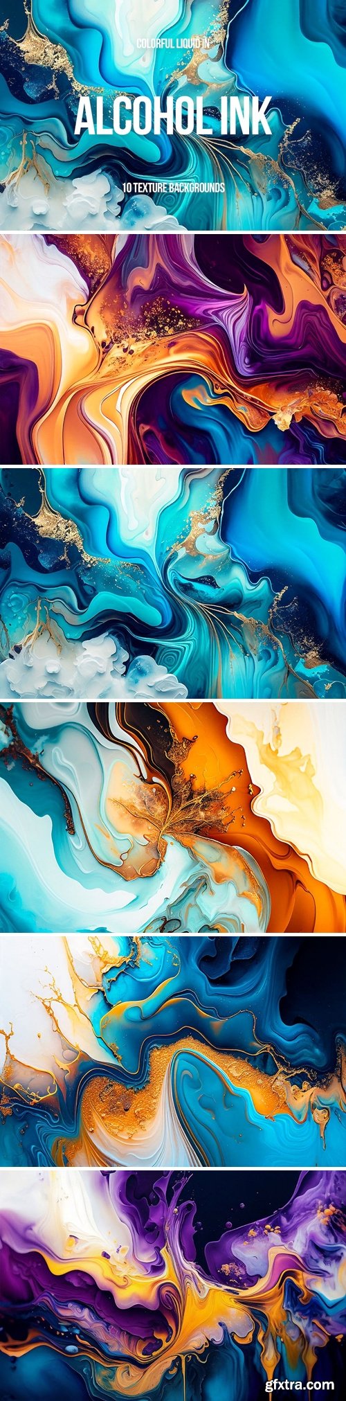 Liquid in Alcohol Ink Texture Backgrounds XFYVN92