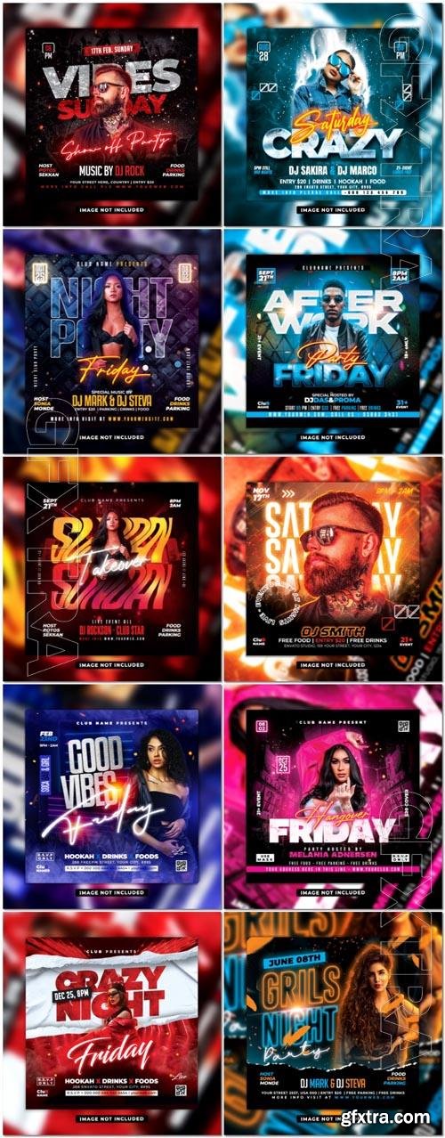 Flyer social media post, psd banner set vol 246