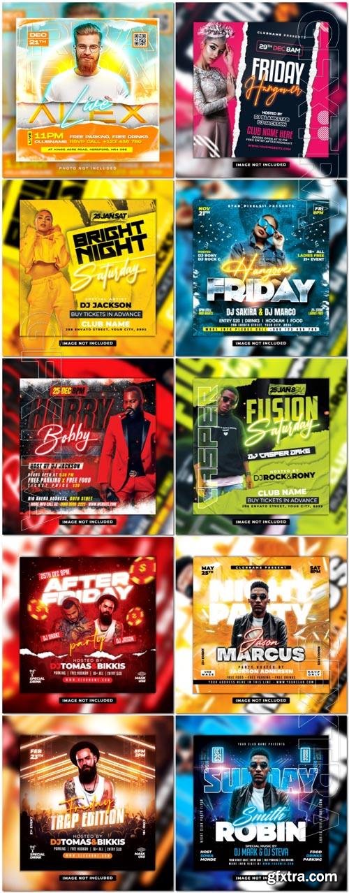 Flyer social media post, psd banner set vol 245