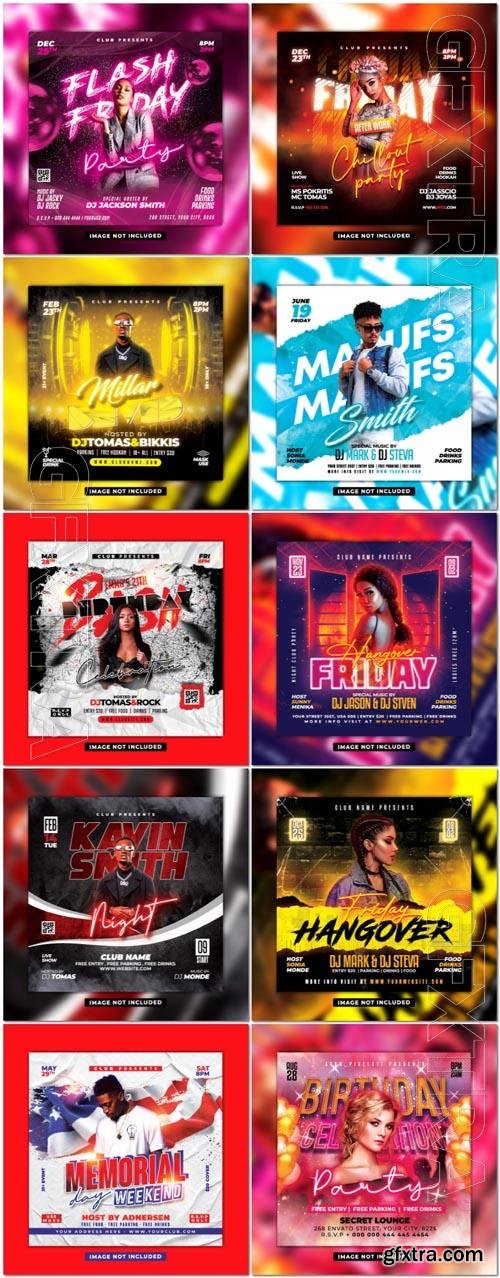 Flyer social media post, psd banner set vol 244