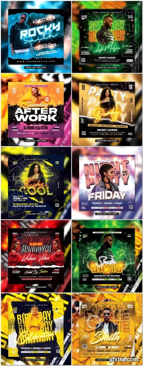 Flyer social media post, psd banner set vol 243