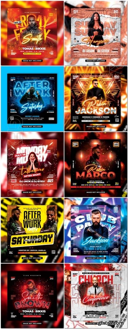 Flyer social media post, psd banner set vol 242