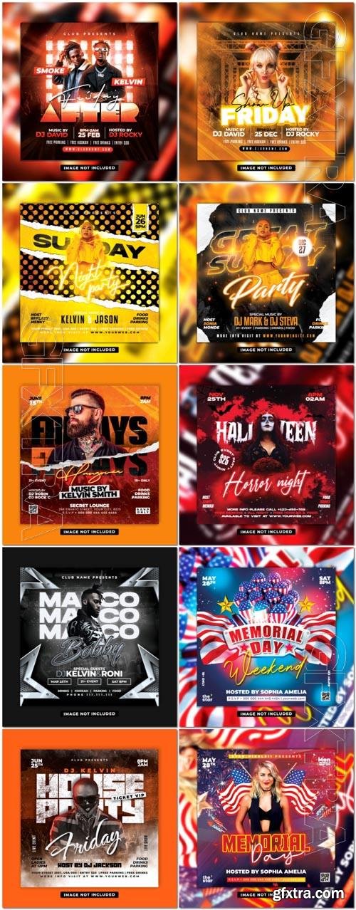 Flyer social media post, psd banner set vol 239