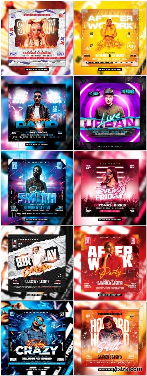 Flyer social media post, psd banner set vol 238