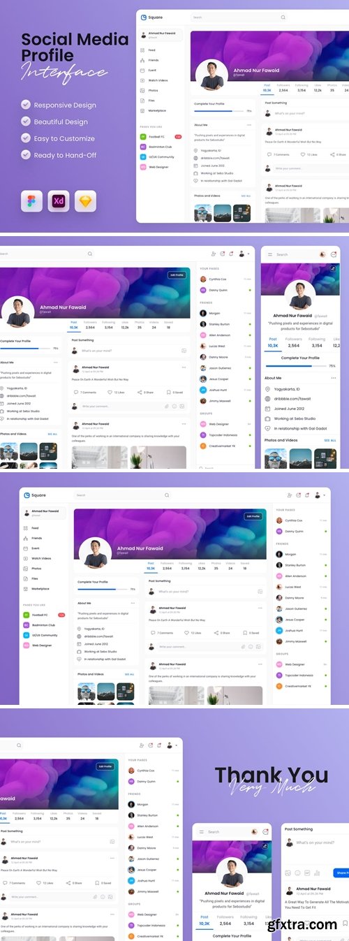 Social Media Profile UI Kit 9AYGH3E