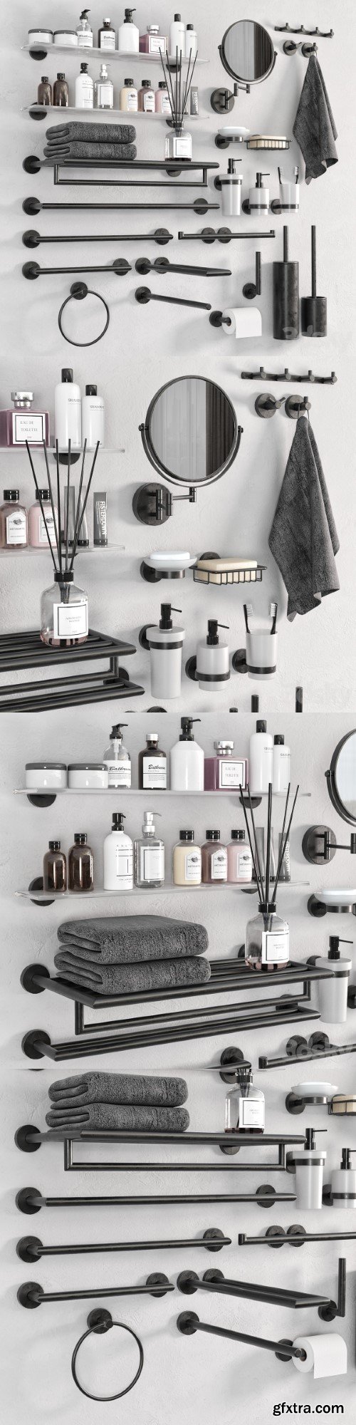 DARK bathroom accessories by BEMETA