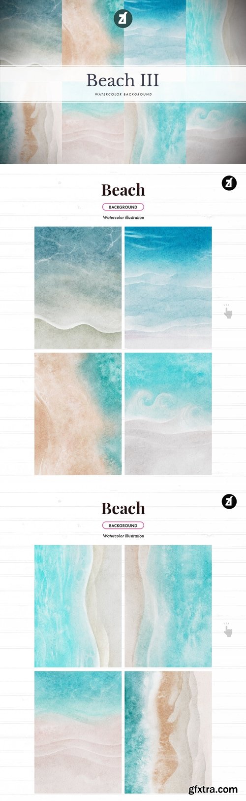 8 Beach watercolor background S9H8GJ4