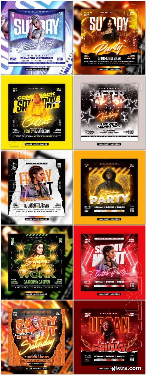 Flyer social media post, psd banner set vol 248