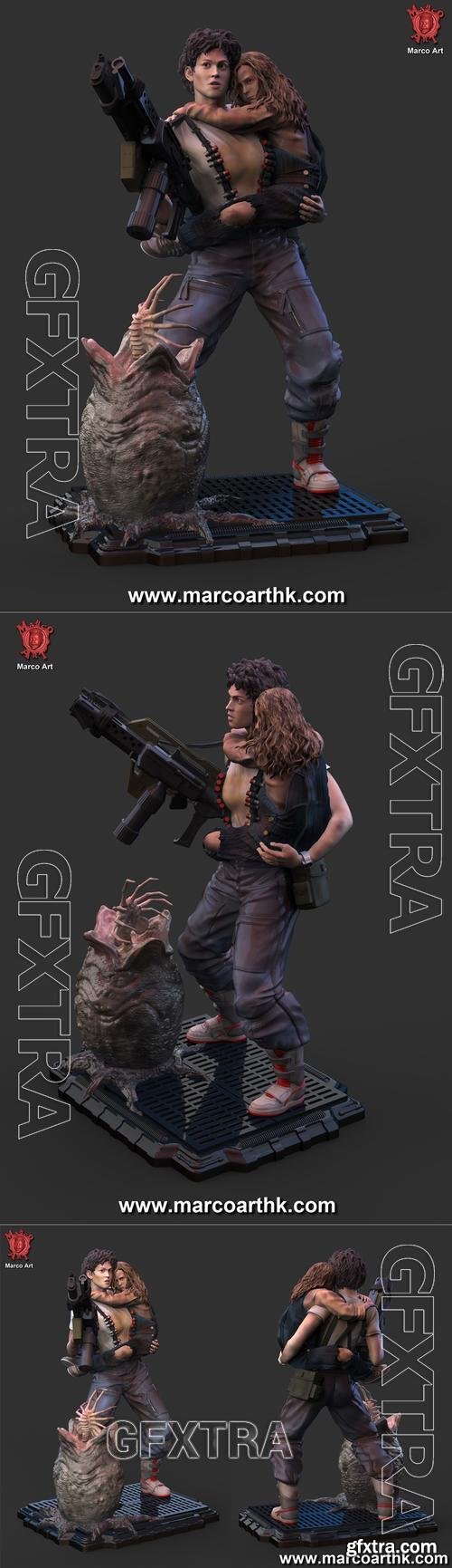 Marco Art - Aliens Ripley and Newt &ndash; 3D Print Model