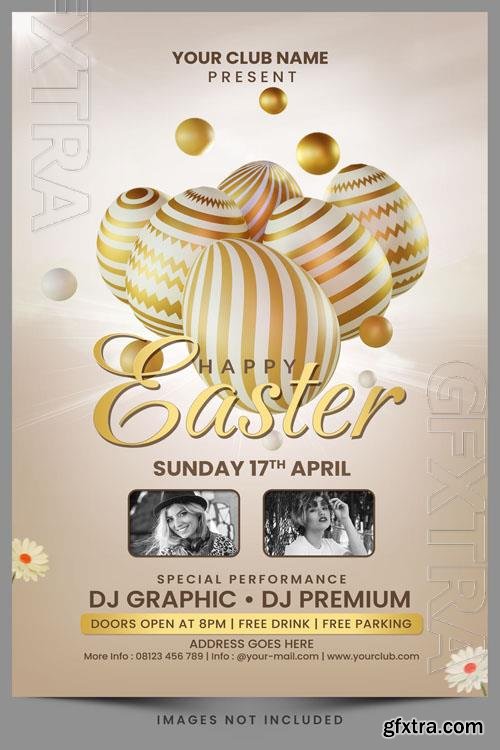 PSD easter day egg celebration for social media post flyer invitation