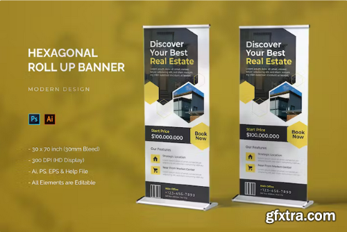 Hexagonal - Roll Up Banner