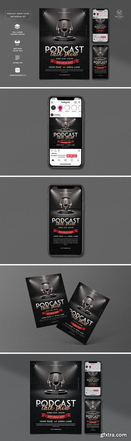 Podcast Talkshow Flyer Set AJXBZAM