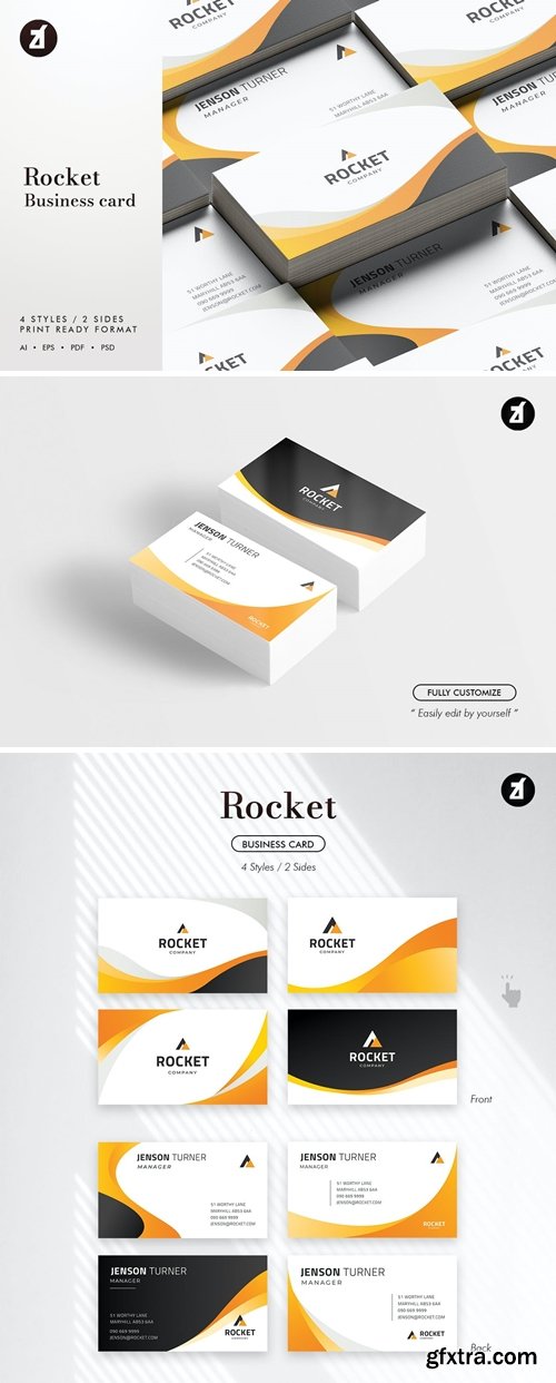 Rocket - Business card template Z8Y34MP