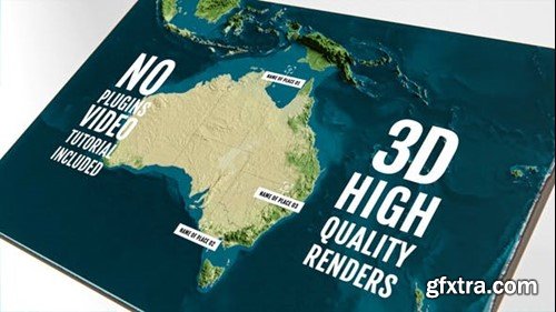 Videohive 3D Physical Map - Australia and Oceania 44742052