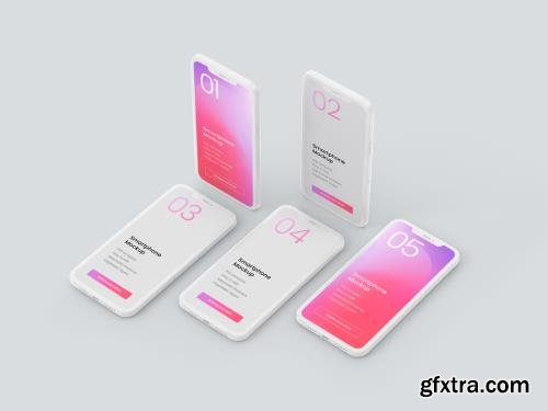 Clay Smartphone Mockup for Application UI Designs 389940413