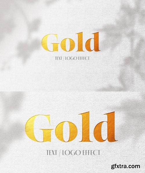 Gold Effect on White Paper Mockup 387200164