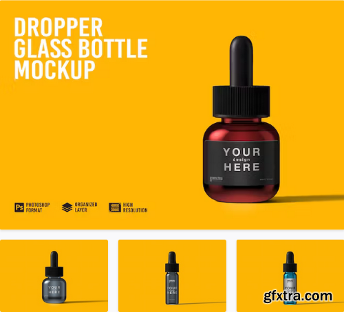 Dropper Glass Bottle Mockup Vol.4