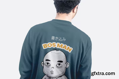 Back Sweater Man Apparel Mockup