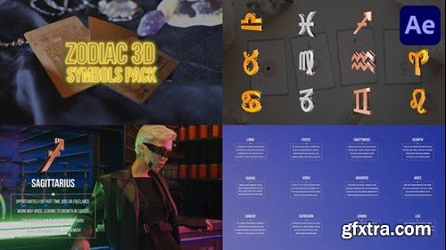 Videohive Zodiac 3D Symbols Pack for After Effects 44697660