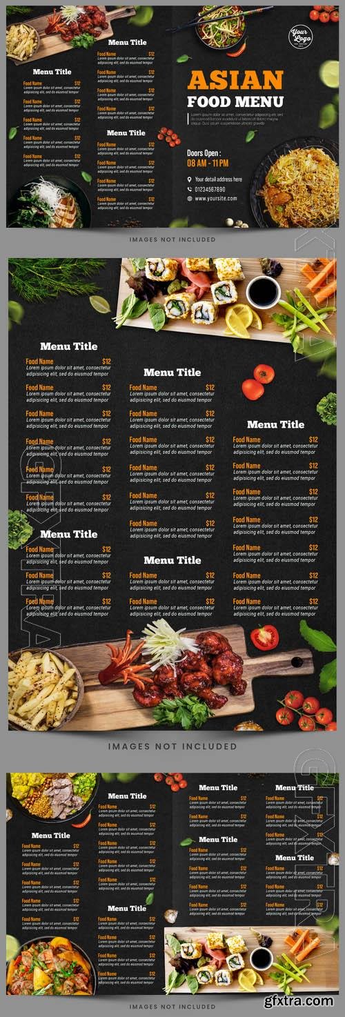 PSD flyer asian food restaurant menu