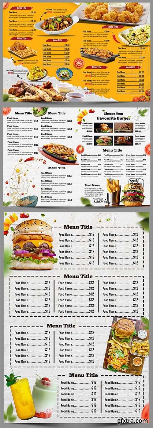 Menu restaurant food scene psd